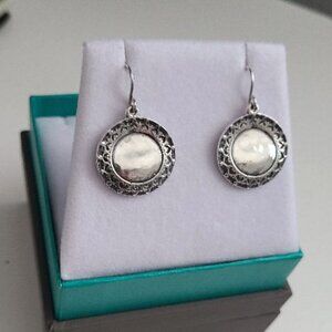 Sterling Silver Disc Earrings